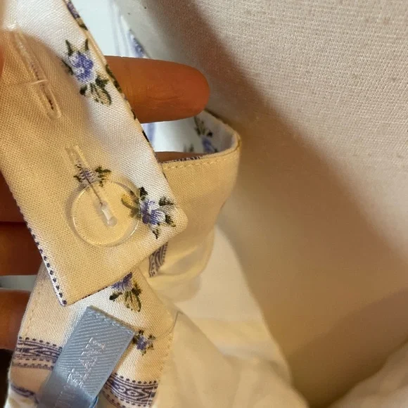 Antonio Melani Dainty Floral Strip Linen Daniela Jumper Dress NWT Size 10 - Picture 6 of 9